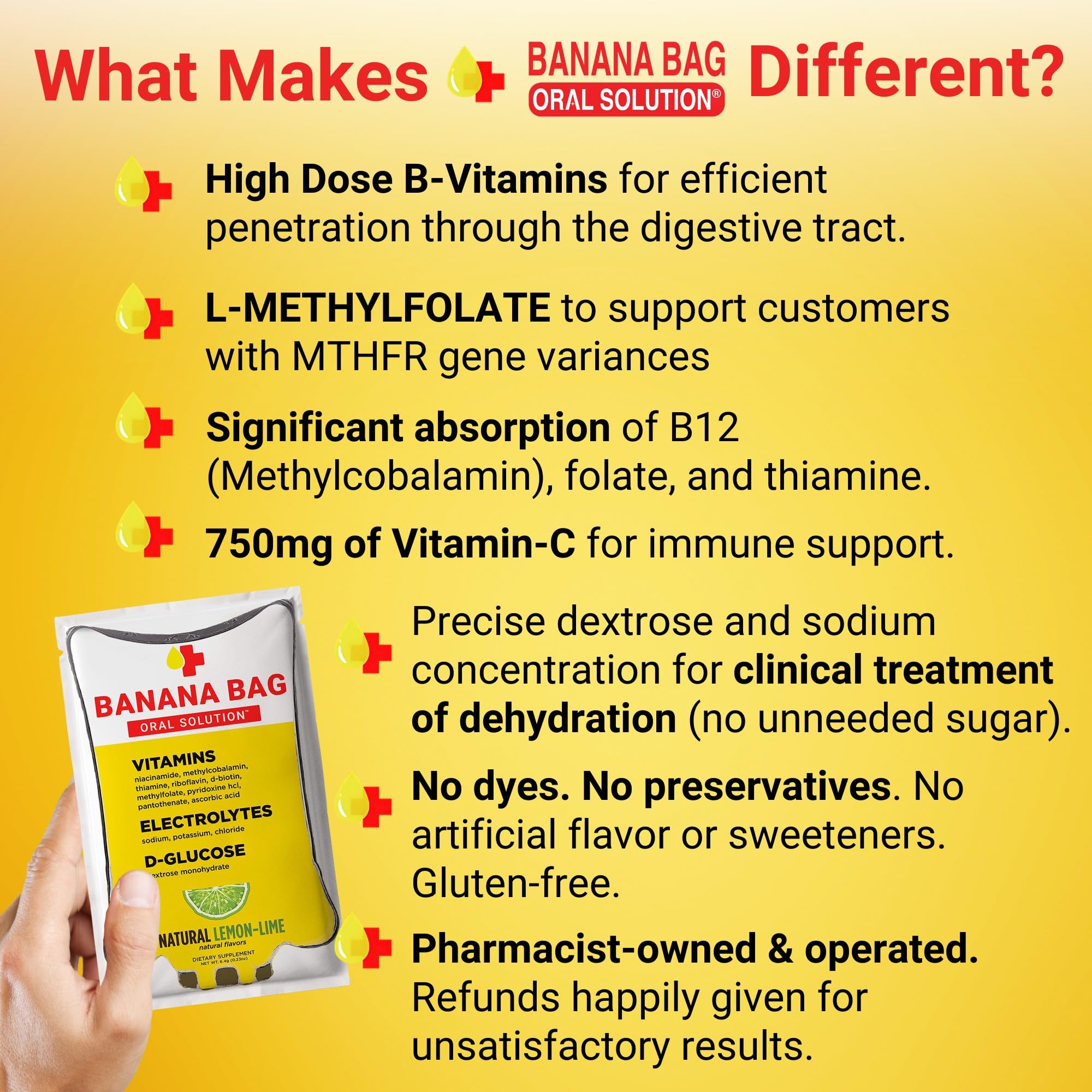 Banana Bag nutrition label highlights vitamin C content.