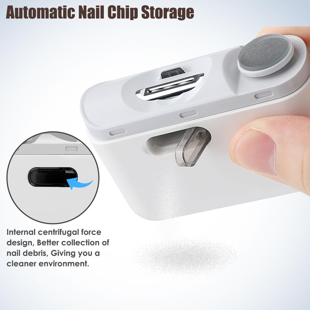 Bangzi electric nail file smooths edges after clipping.