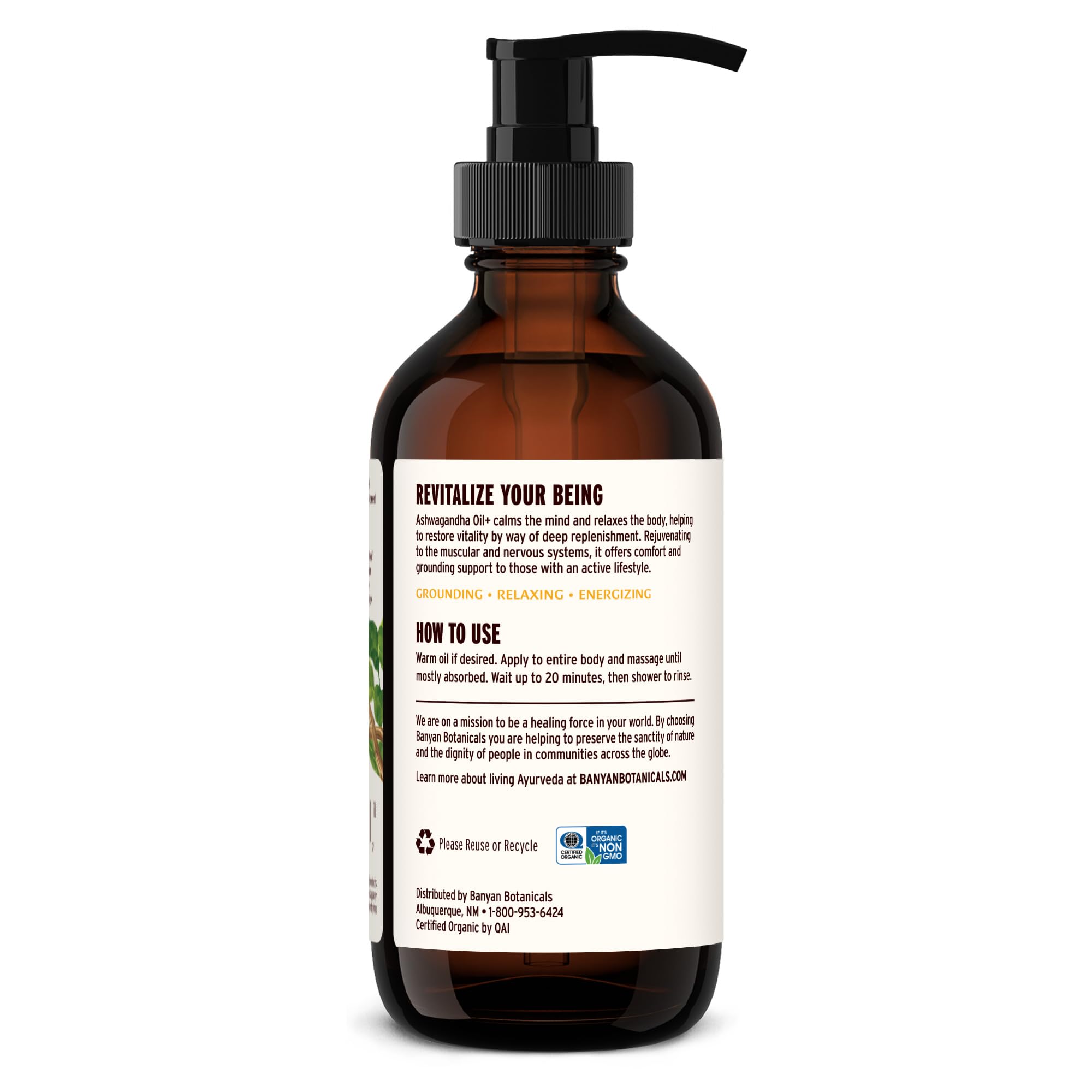 Banyan Botanicals Ashwagandha Oil+ post-workout scene emphasizes recovery and relaxation.