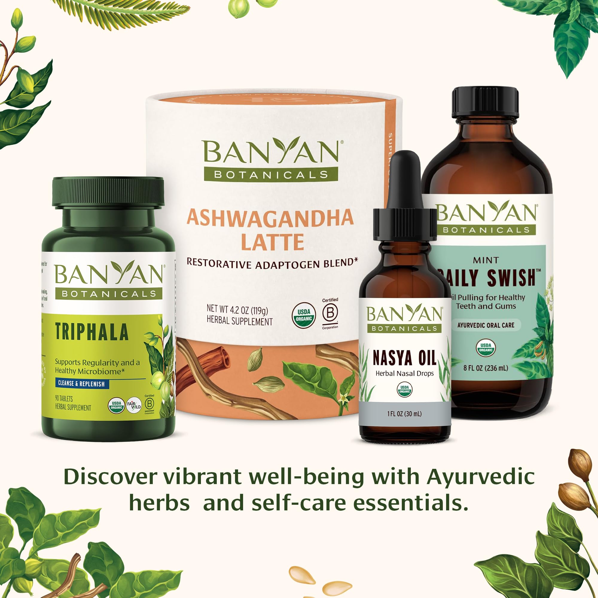 Banyan Botanicals Ashwagandha tablets pills in hand suggest an easy daily ritual