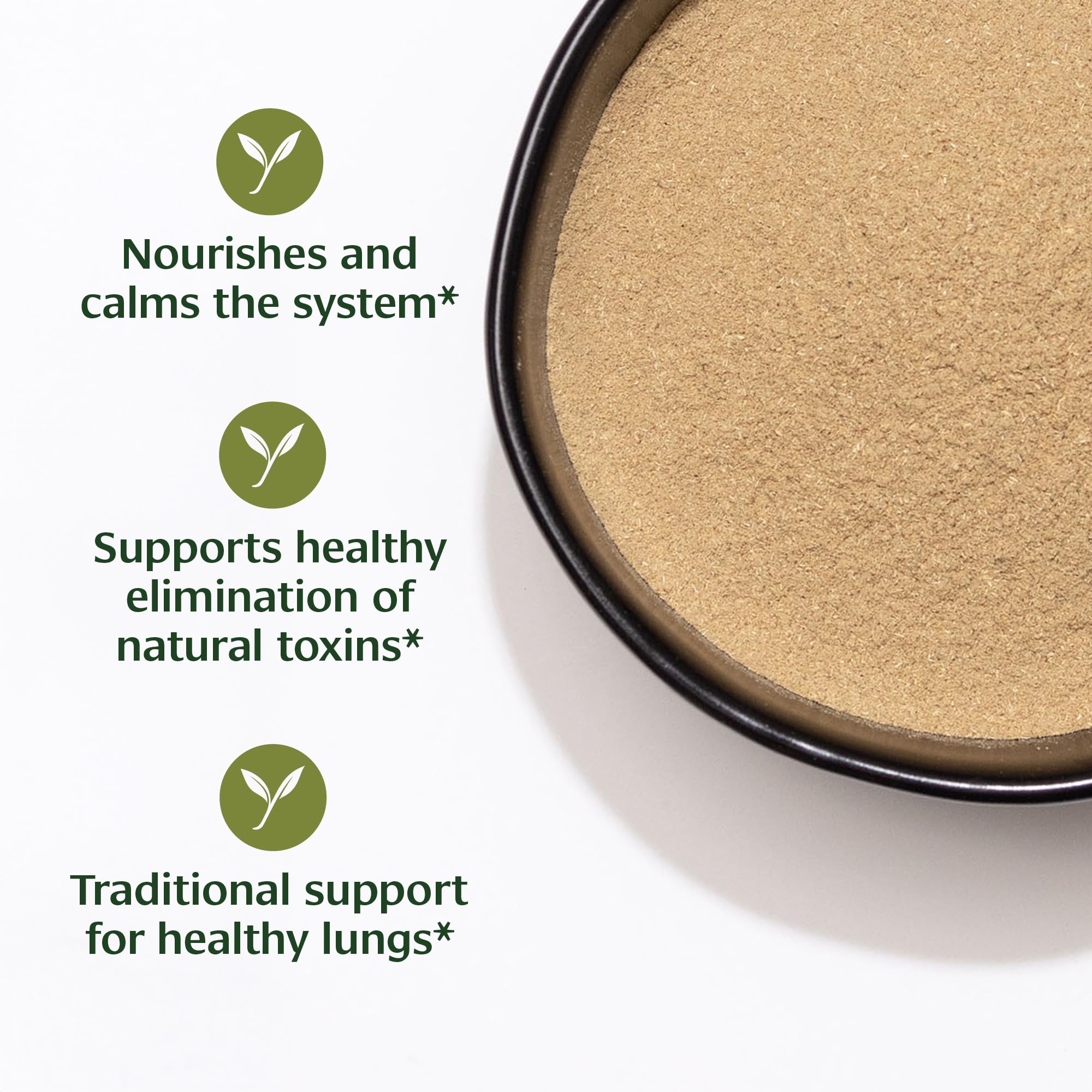 Banyan Botanicals Dashamula powder scoop for easy, measured daily use.