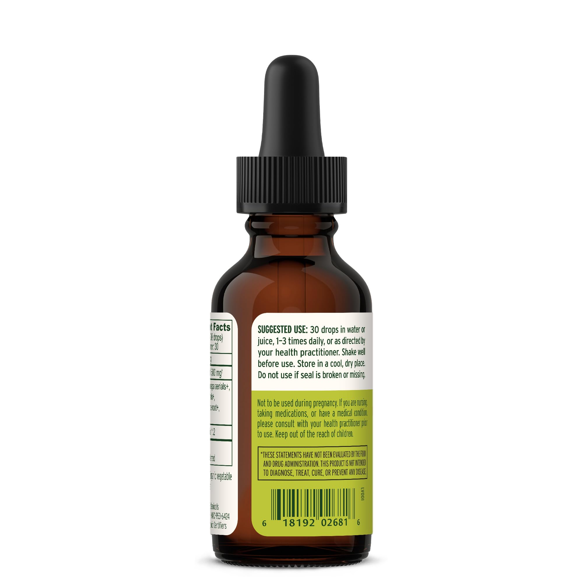 Banyan Botanicals Focus liquid being poured for easy dosing before important tasks.