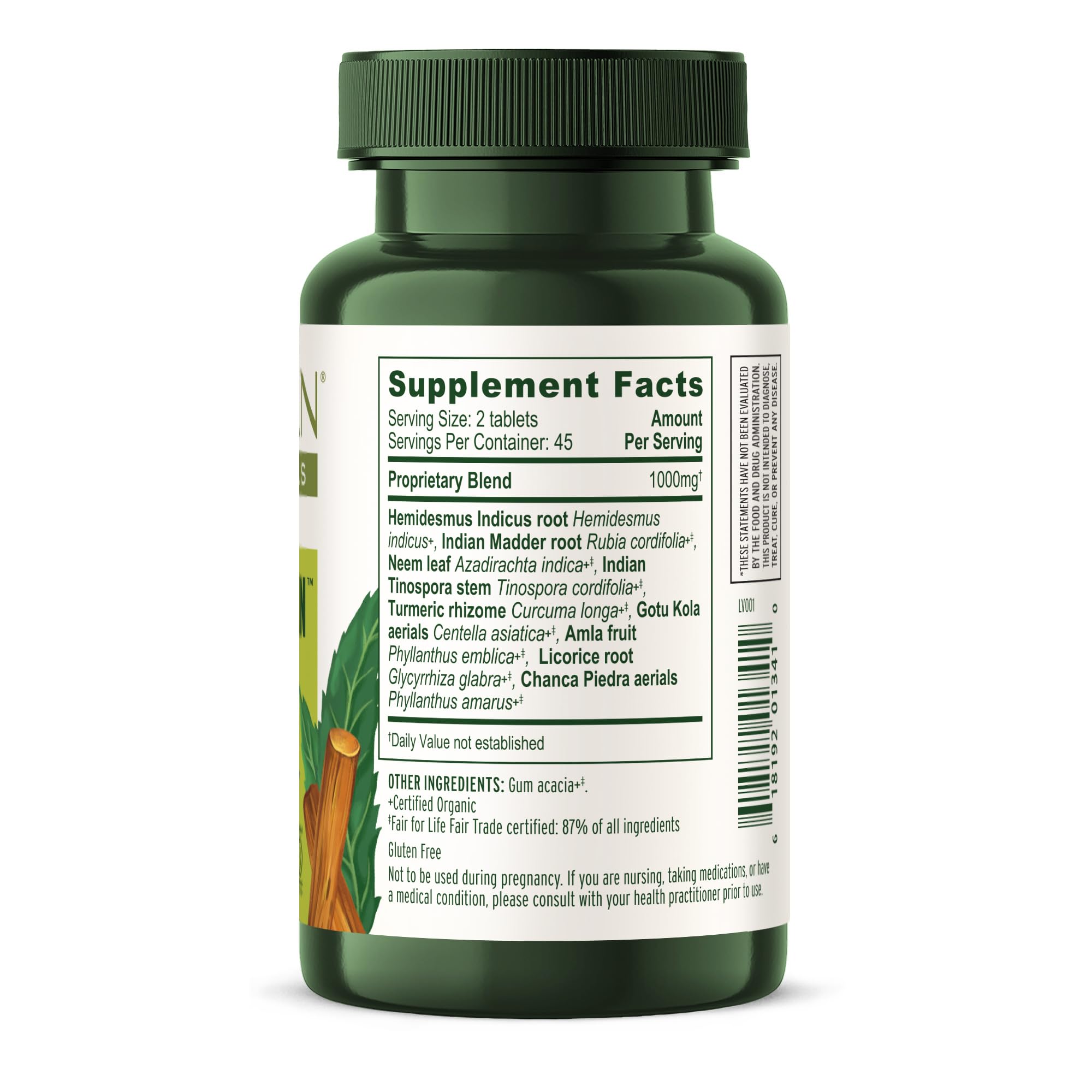 Healthy Skin label details with Ayurvedic ingredients for clear complexion