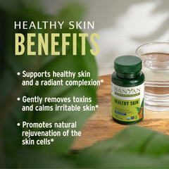 Banyan Botanicals Healthy Skin neem leaf image suggesting cooling detox for skin