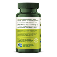Banyan Botanicals I Sleep Soundly tablets closeup highlighting a gentle, sleep-ready formula.