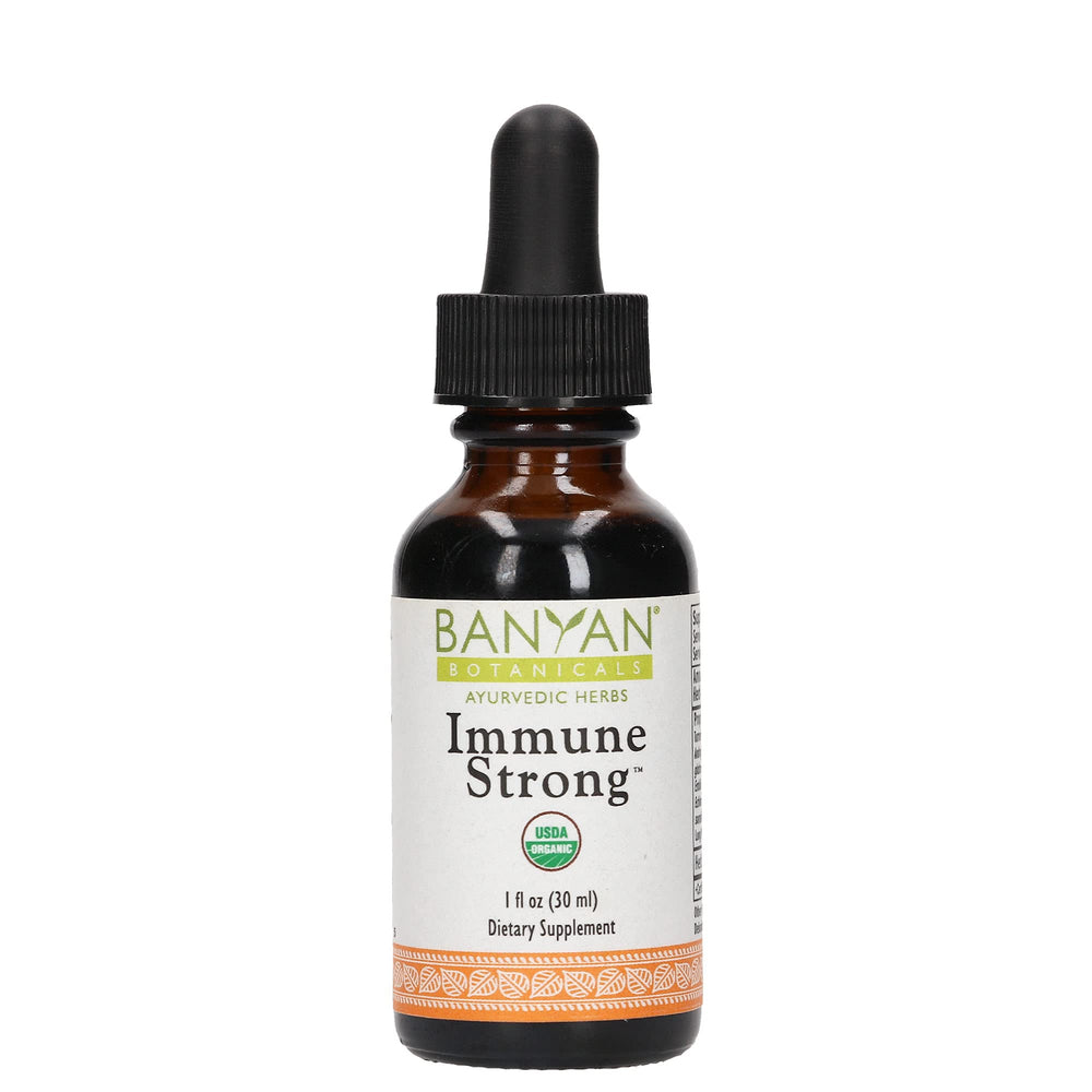 Banyan Botanicals Immune Strong bottle ready for daily immune wellness