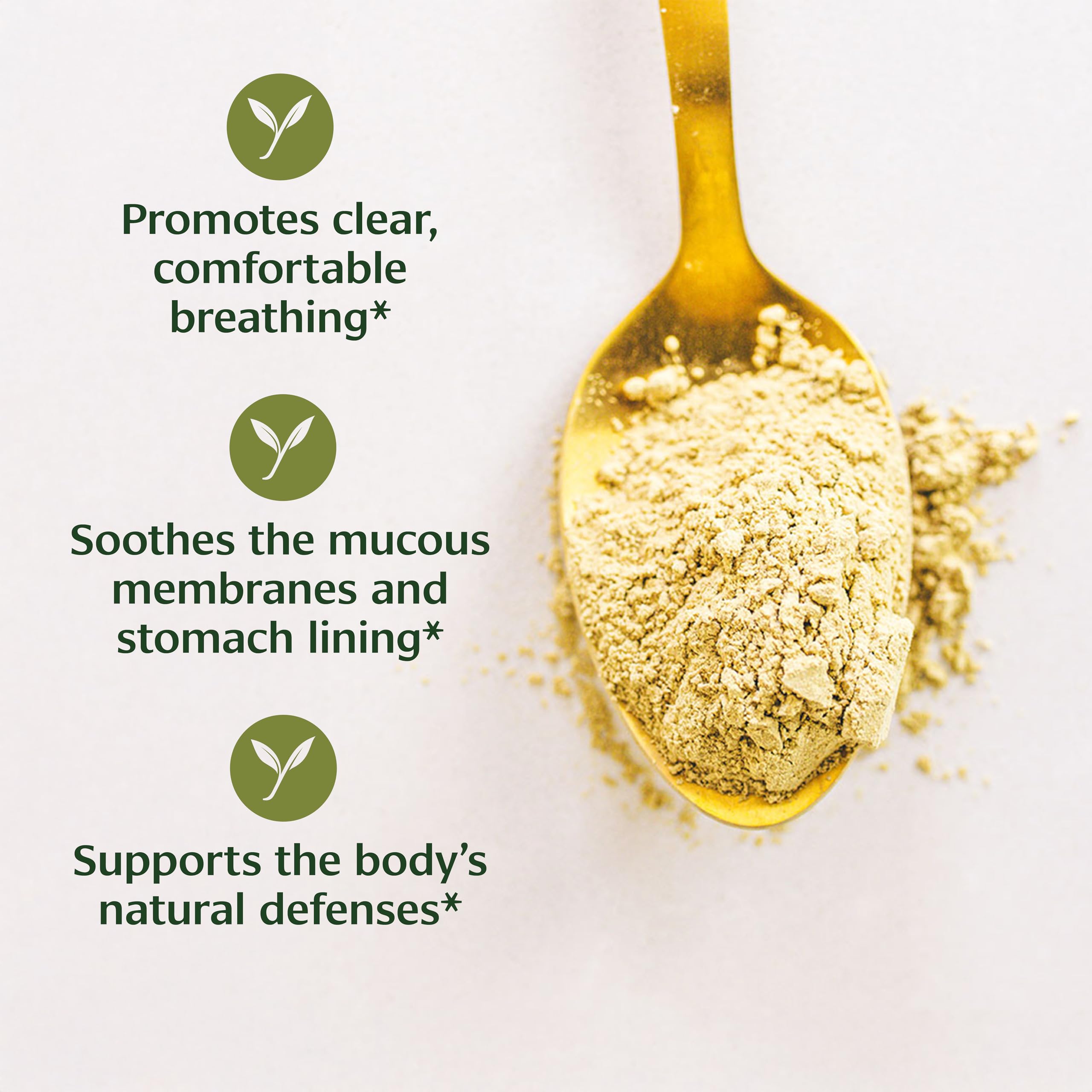 Scoop of Banyan Botanicals Licorice Powder for gentle soothing use.