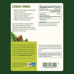 Banyan Botanicals Licorice Powder tea infusion promoting smooth breathing.