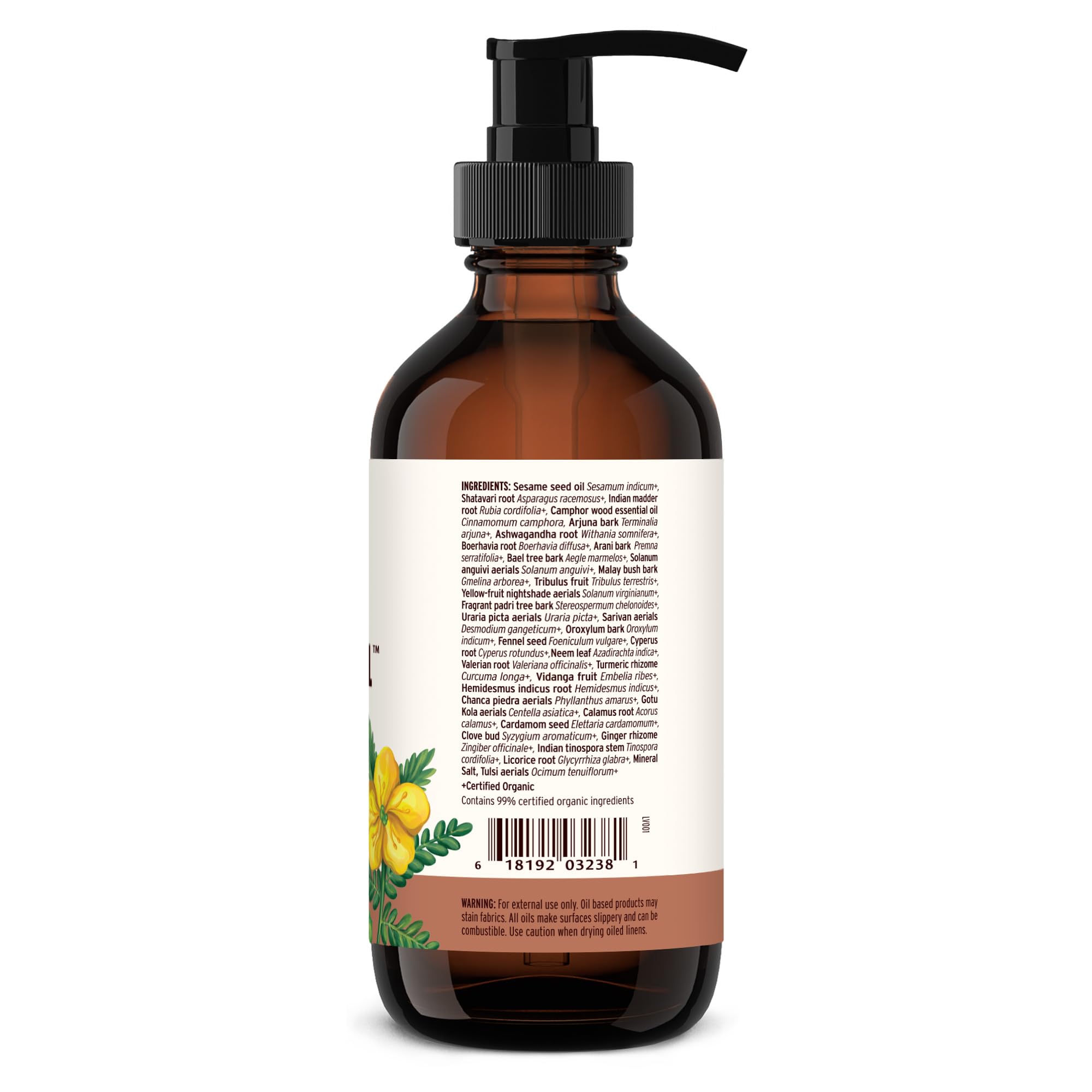 Therapist applies Banyan Mahanarayan Oil during a massage session.