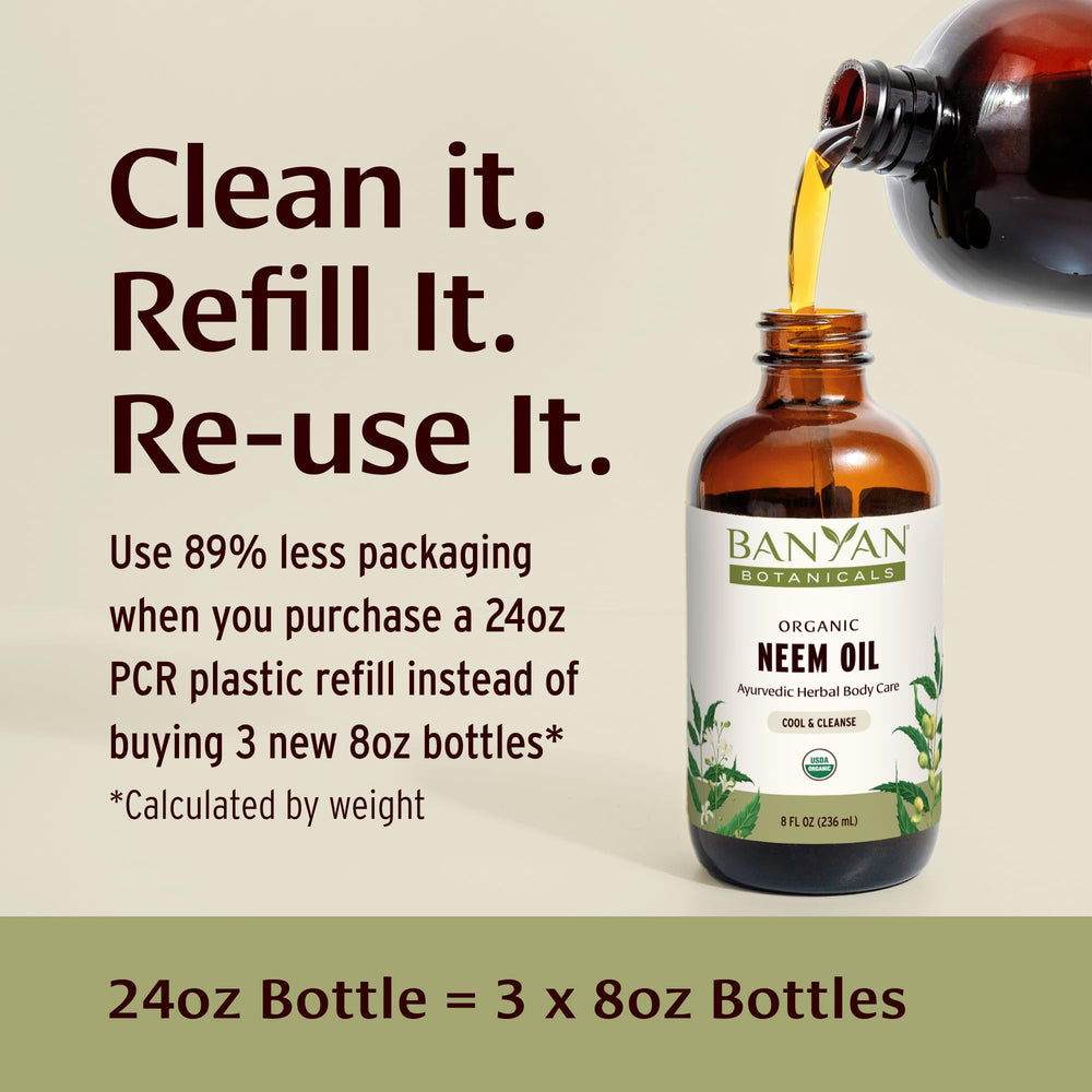 Banyan Botanicals Neem Oil massage application ready for full body routines