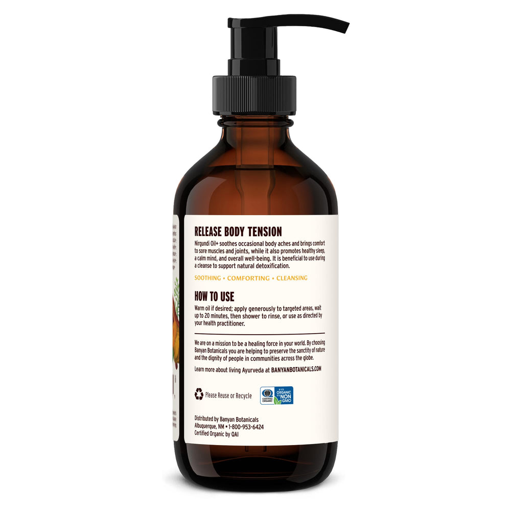 Banyan Botanicals Nirgundi Oil+ valerian root and vitex blend visual