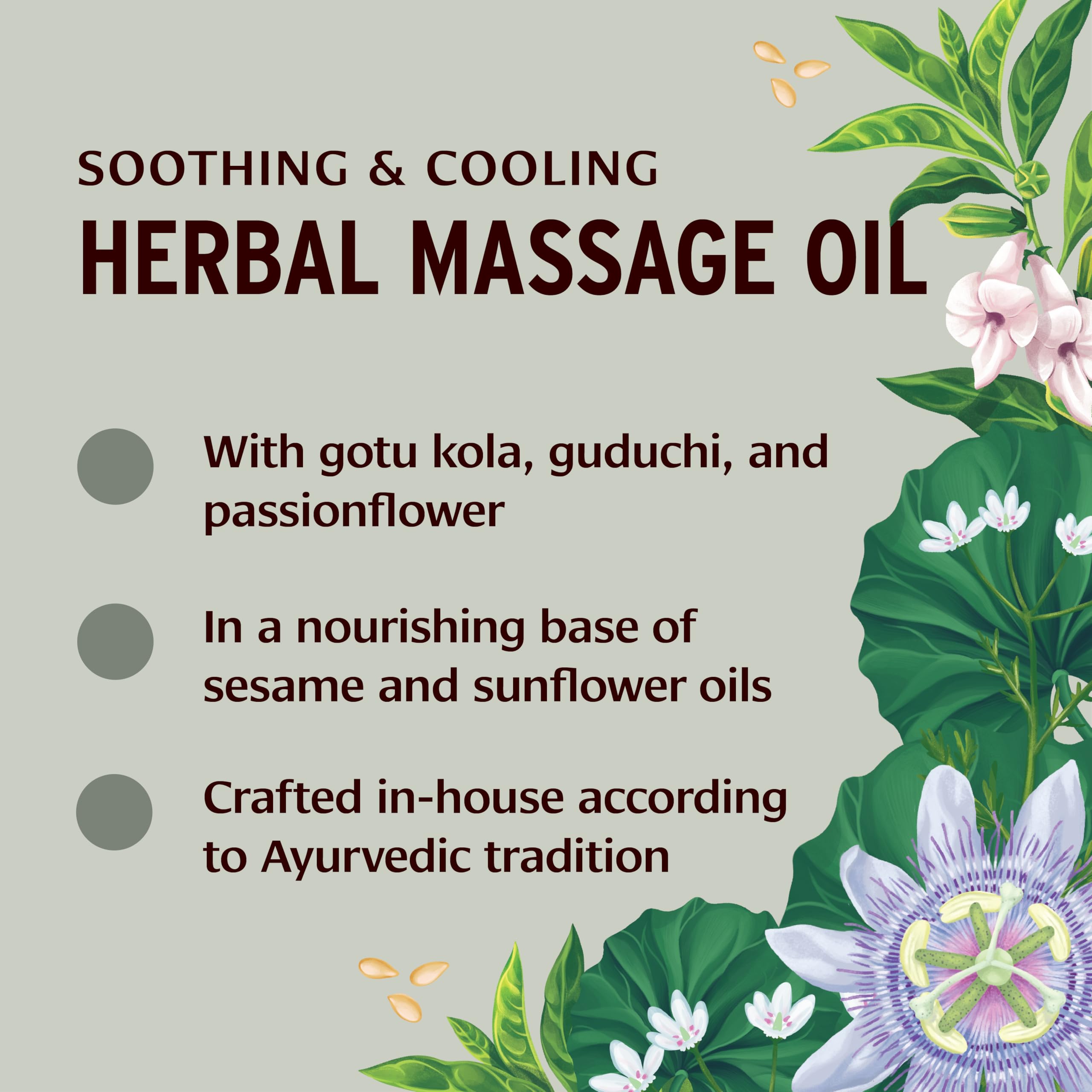 Banyan Botanicals Pitta Massage Oil being poured for a cooling massage