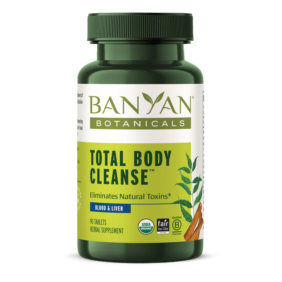 Banyan Botanicals Total Body Cleanse bottle front for vegan detox support.