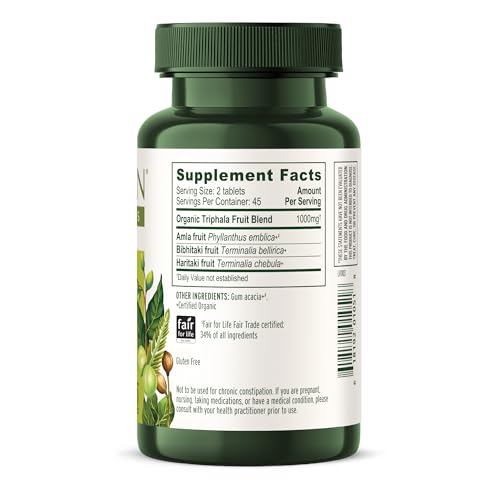 Banyan Botanicals Triphala packaging eco-friendly and vegan.