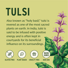 Banyan Botanicals Tulsi bottle close-up showing label and design for reliable daily use