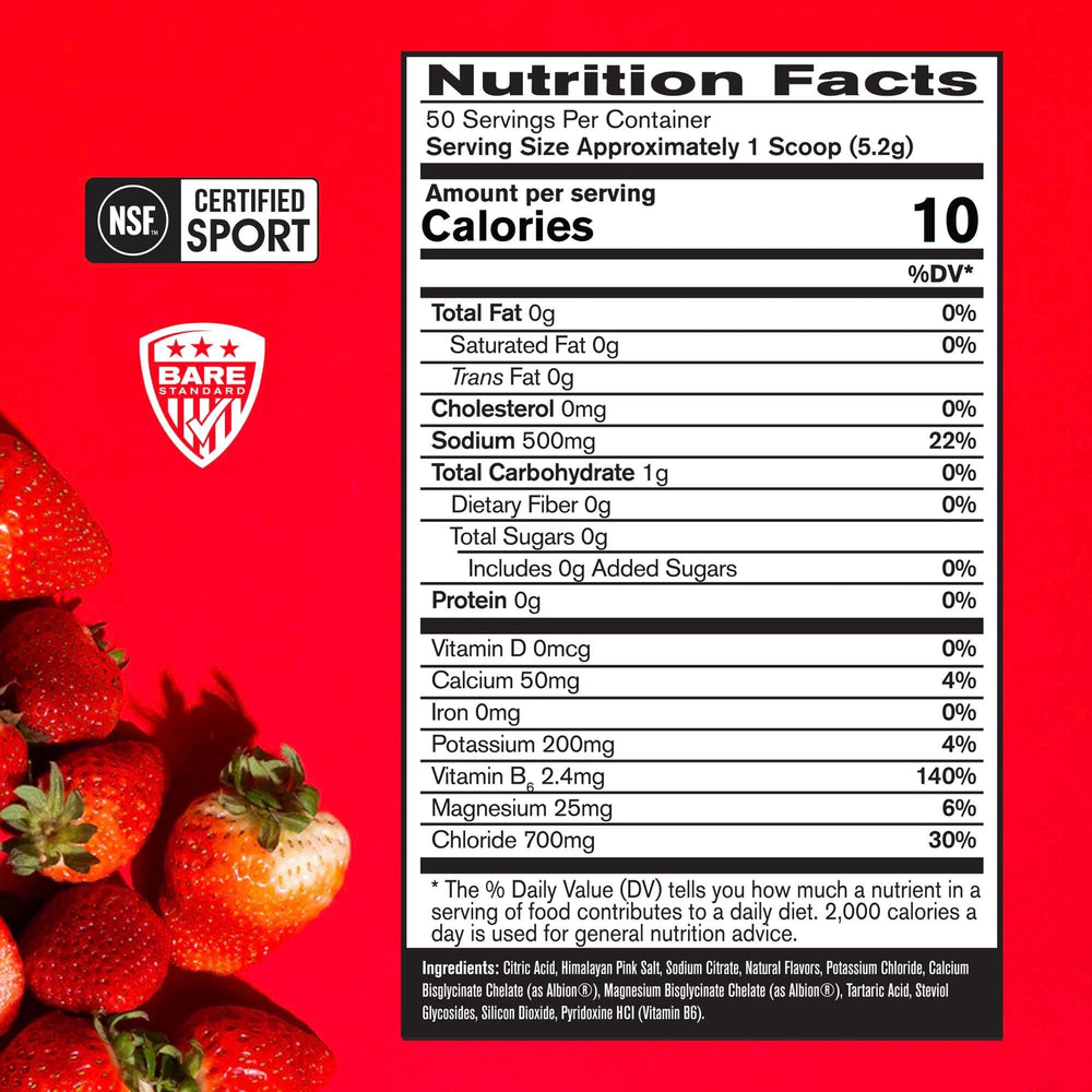 Bare Performance Nutrition BPN strawberry flavor glass showing refreshing hydration after training