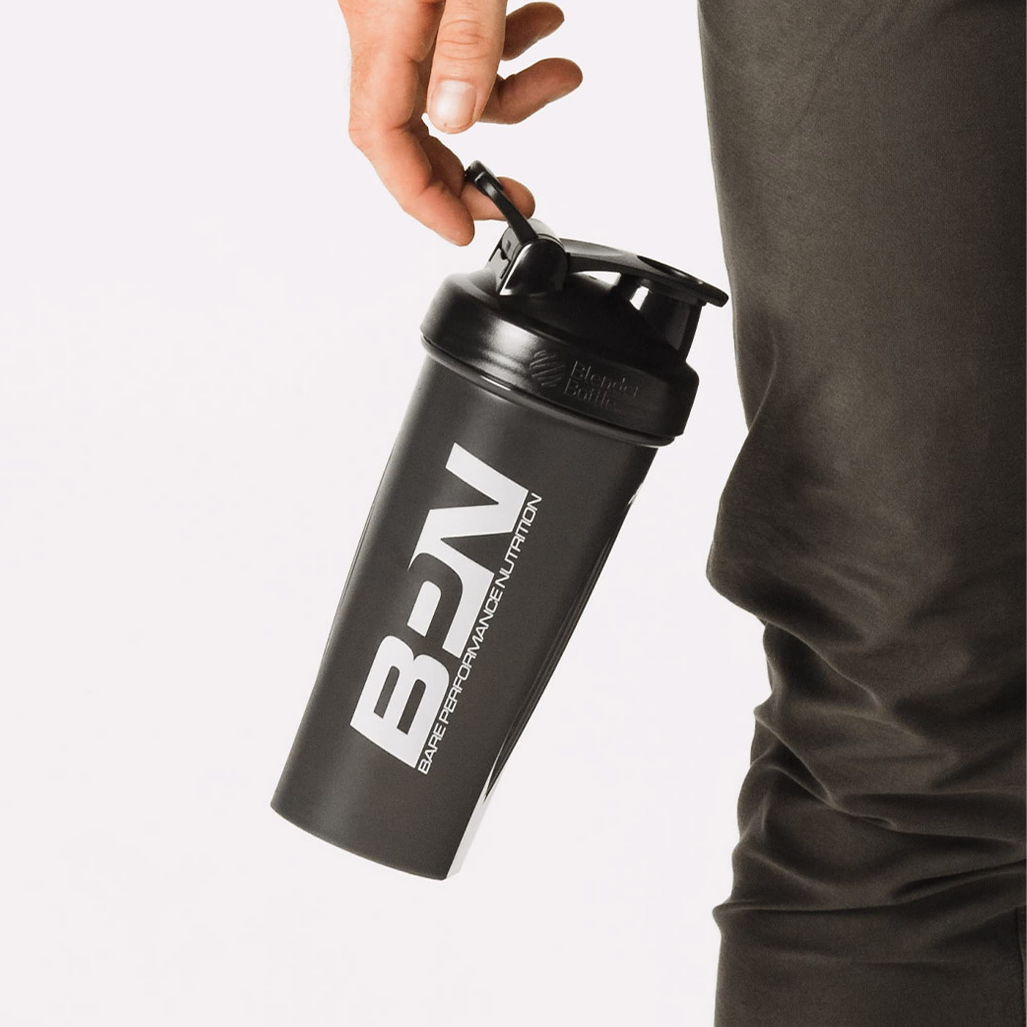 Bare Performance Nutrition blender bottle with wide mouth for easy powder addition