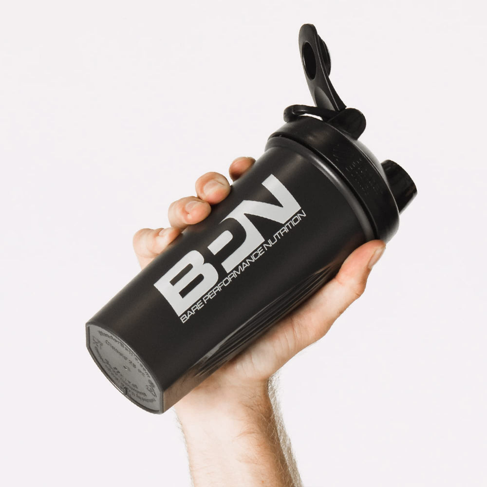 Bare Performance Nutrition blender bottle with wire whisk for clump-free mixing