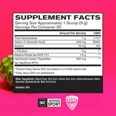 BARE PERFORMANCE NUTRITION Endo Pump bottle side view emphasizes nitric oxide and blood flow