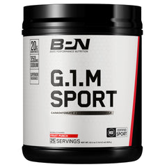 Bare Performance Nutrition BPN G.1.M Fruit Punch tub front showing endurance fueling for workouts.