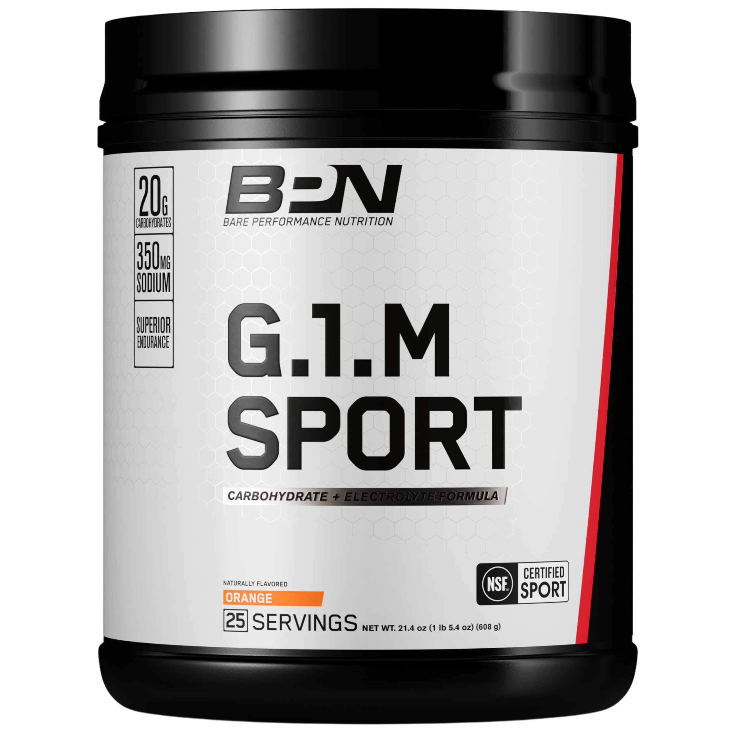 BARE PERFORMANCE NUTRITION BPN G.1.M Go One More Sport orange 25-servings tub fuels long workouts.
