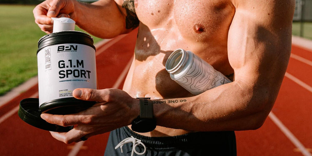 Bare Performance Nutrition BPN G.1.M training setup with bottle for fueling endurance.