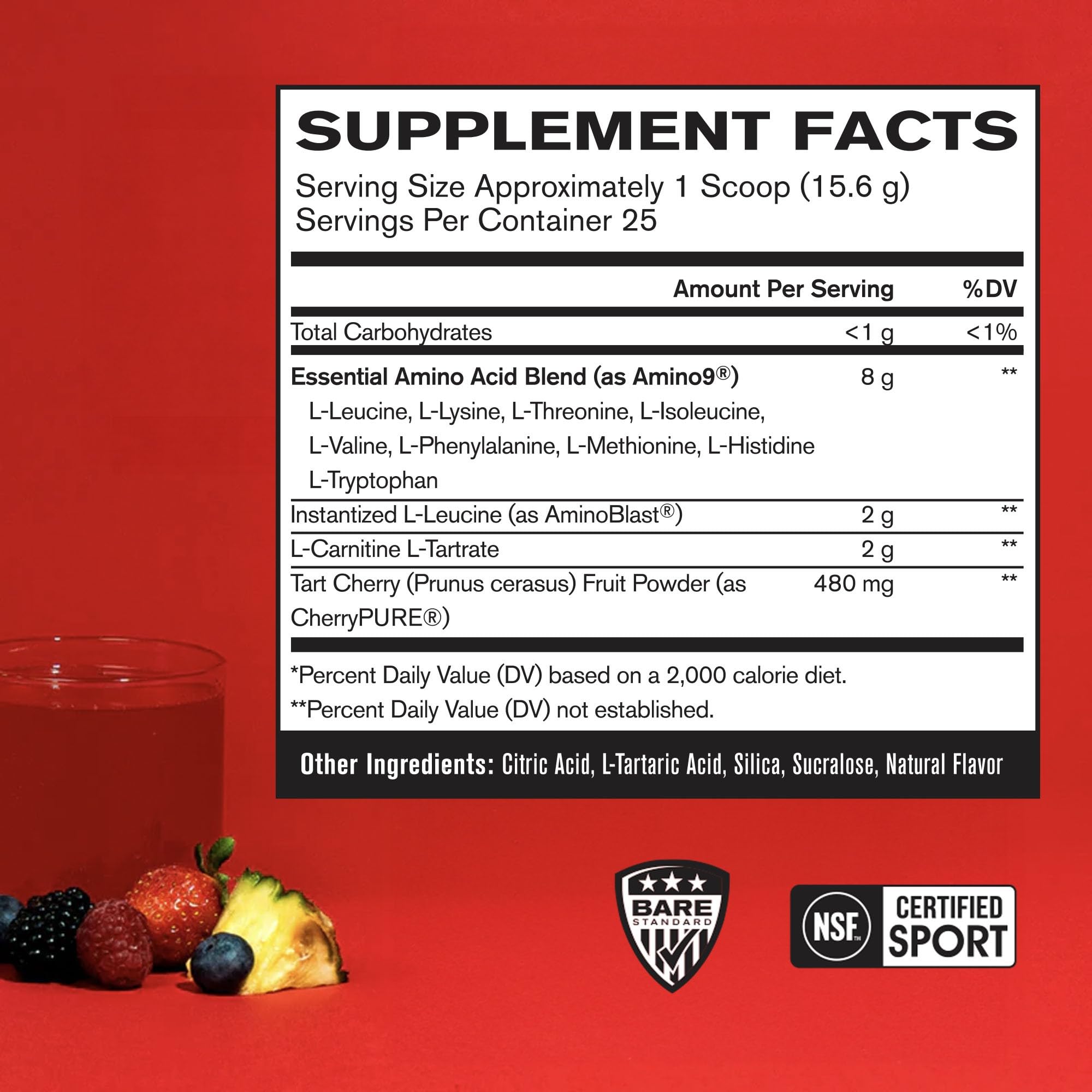 BARE PERFORMANCE NUTRITION BPN Recover powder scoop ready for post workout mixing