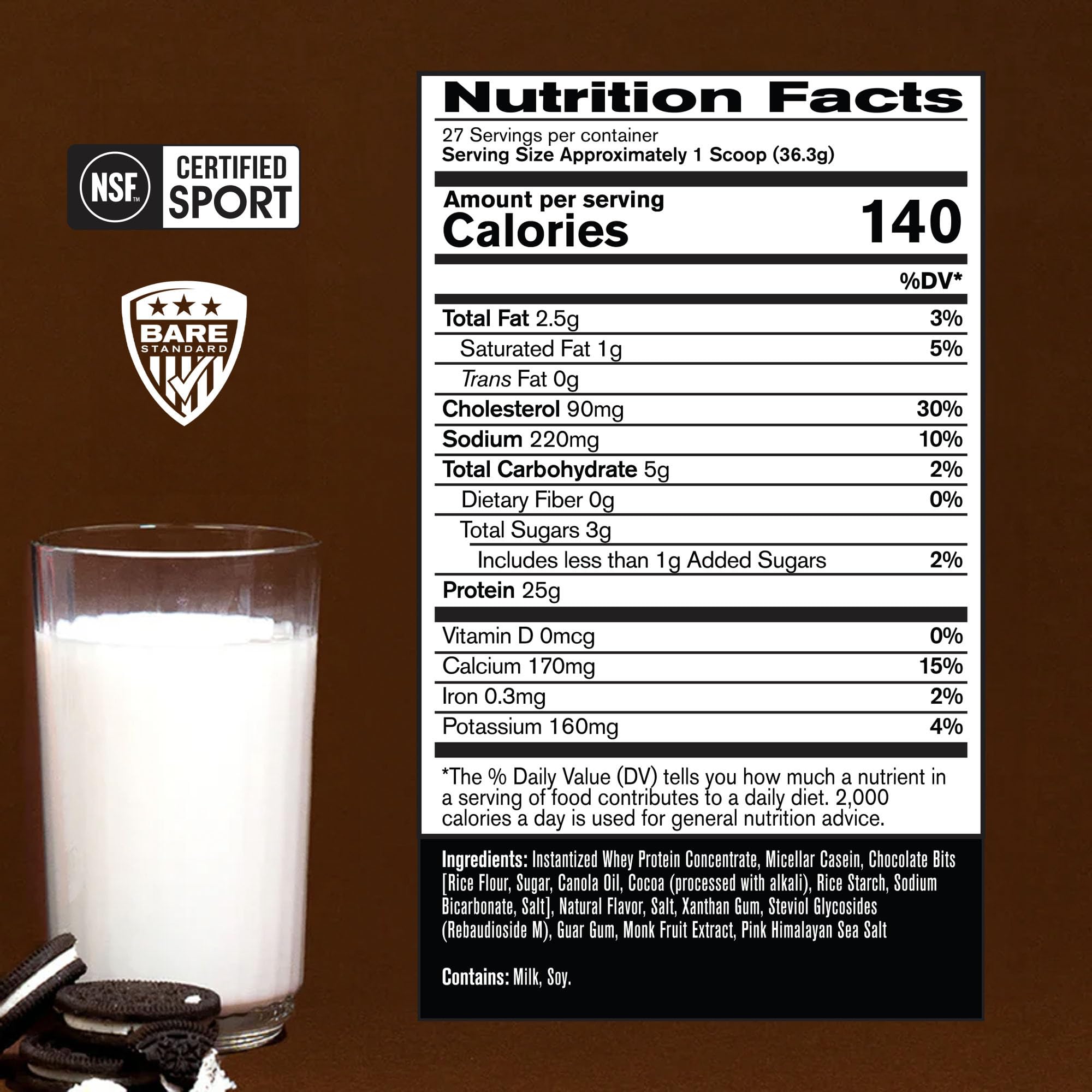 BARE PERFORMANCE NUTRITION scoop pouring powder demonstrates quick mixability for smooth shakes.