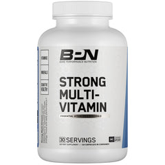 BARE PERFORMANCE NUTRITION BPN Strong Multi-Vitamin bottle close-up for daily energy