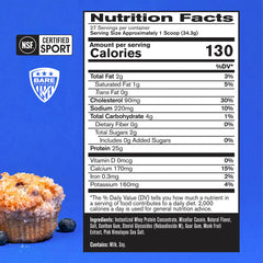 BARE PERFORMANCE NUTRITION BPN scoop included with Blueberry Muffin mix for convenient post-workout fueling.