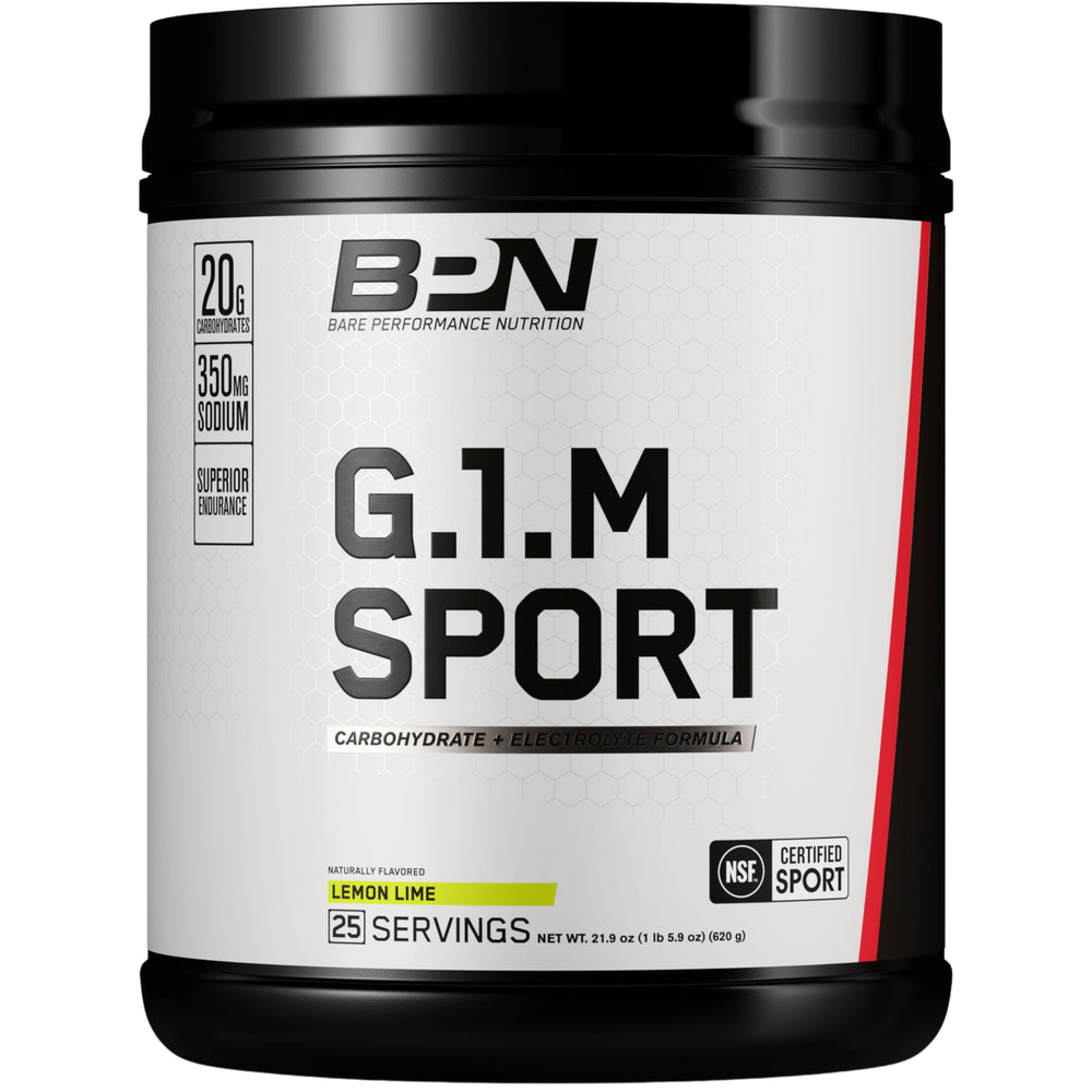 Bare Performance Nutrition G1M Go One More Sport packaging highlights endurance fueling for training