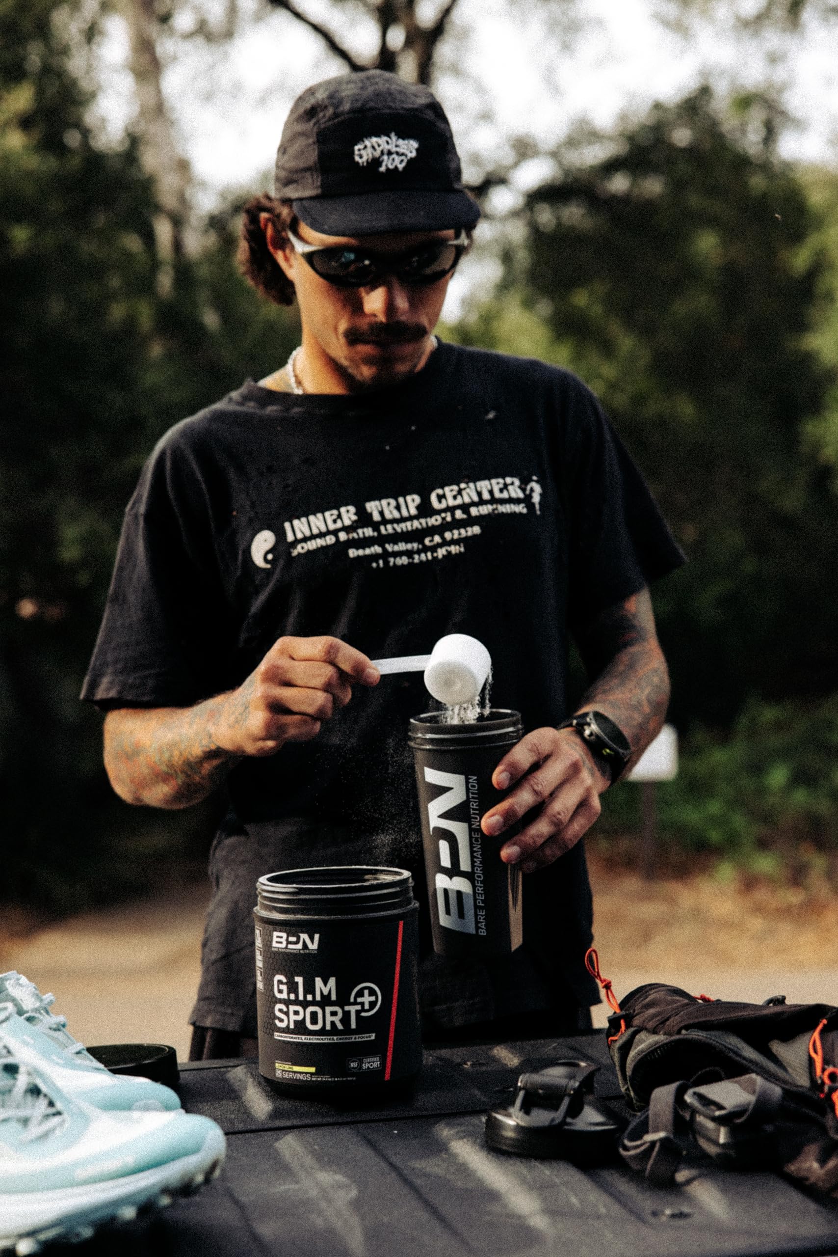 Glass of prepared drink demonstrates hydration during training sessions.