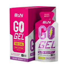 BARE PERFORMANCE NUTRITION Go Gel Endurance front view ready for a long-distance run.