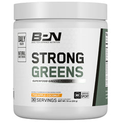 BARE PERFORMANCE NUTRITION Strong Greens pineapple coconut pour highlights refreshing energy support