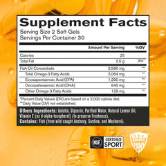 Close-up of BPN Strong Omega Fish Oil soft gels highlighting capsule texture and form.