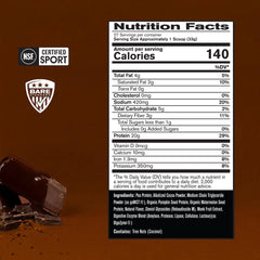 Bare Performance vegan protein being poured into a shaker for quick mix