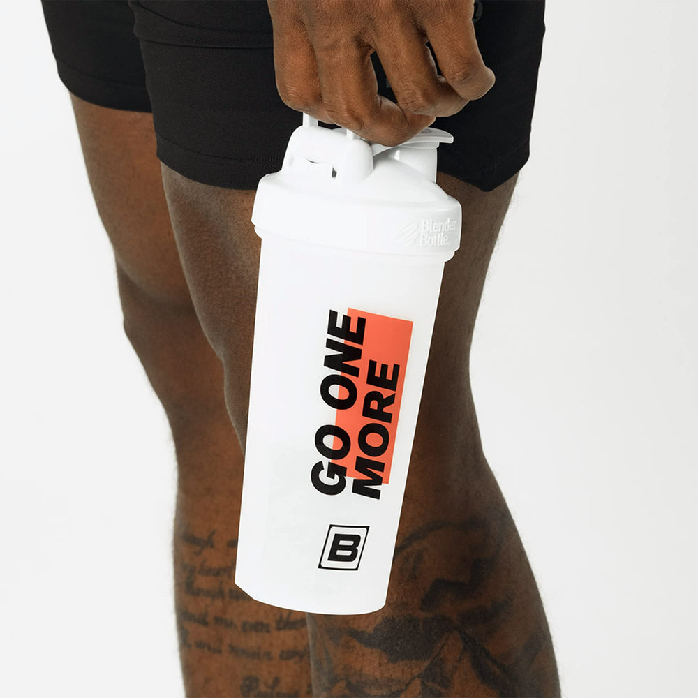 Bare Performance Go One More shaker with wide mouth for quick ingredient addition.