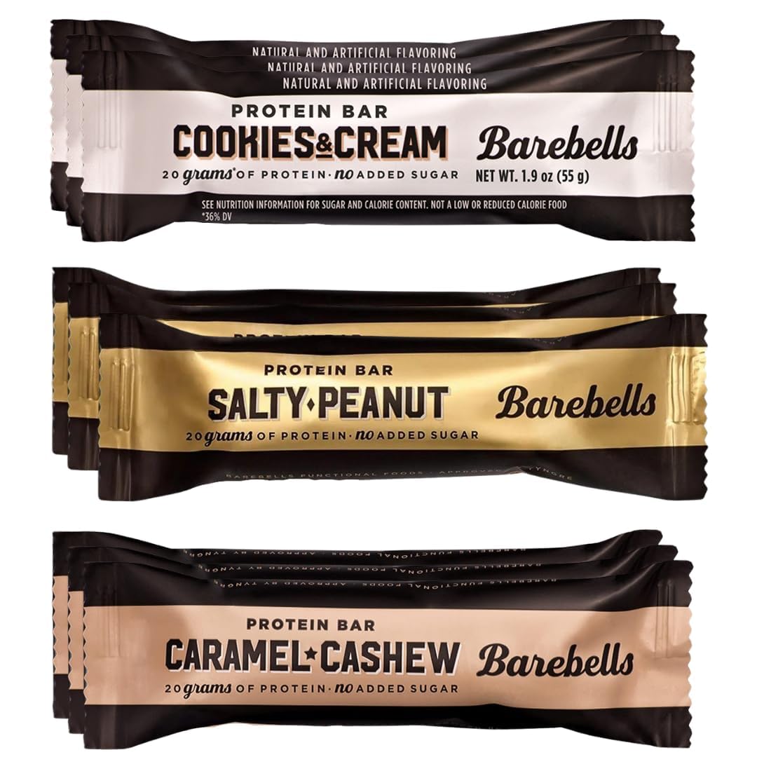 Barebel protein bar Salty Peanut Caramel Cashew flavor for sustained energy on the go.
