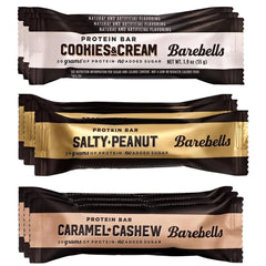 Barebel protein bar Salty Peanut Caramel Cashew flavor for sustained energy on the go.