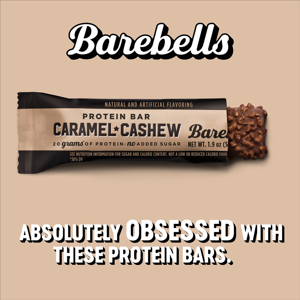 Barebells Caramel Cashew and Cookies and Cream 24-pack broken-half reveals smooth filling.