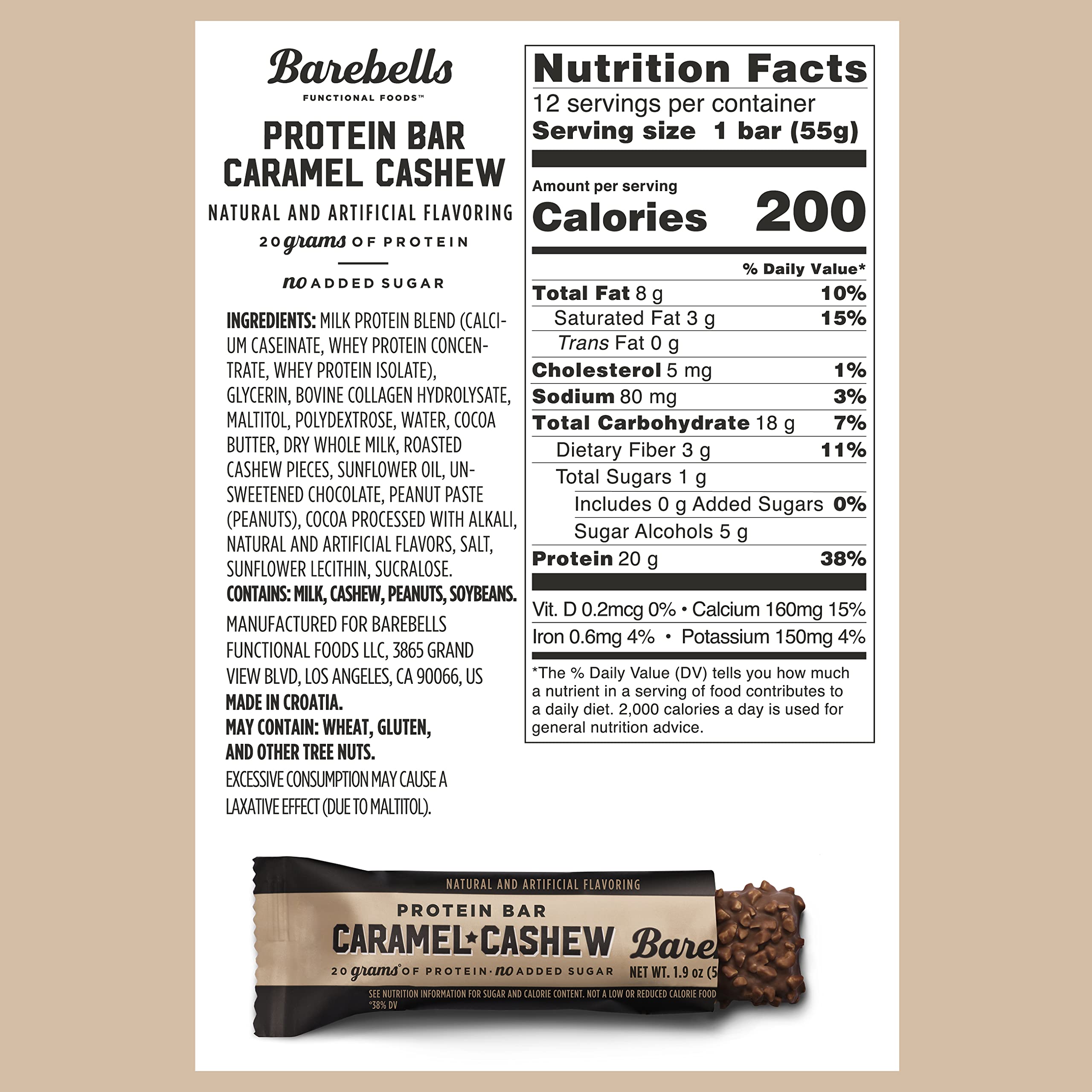 Barebells Caramel Cashew and Cookies and Cream 24-pack closeup texture shows creamy coating.