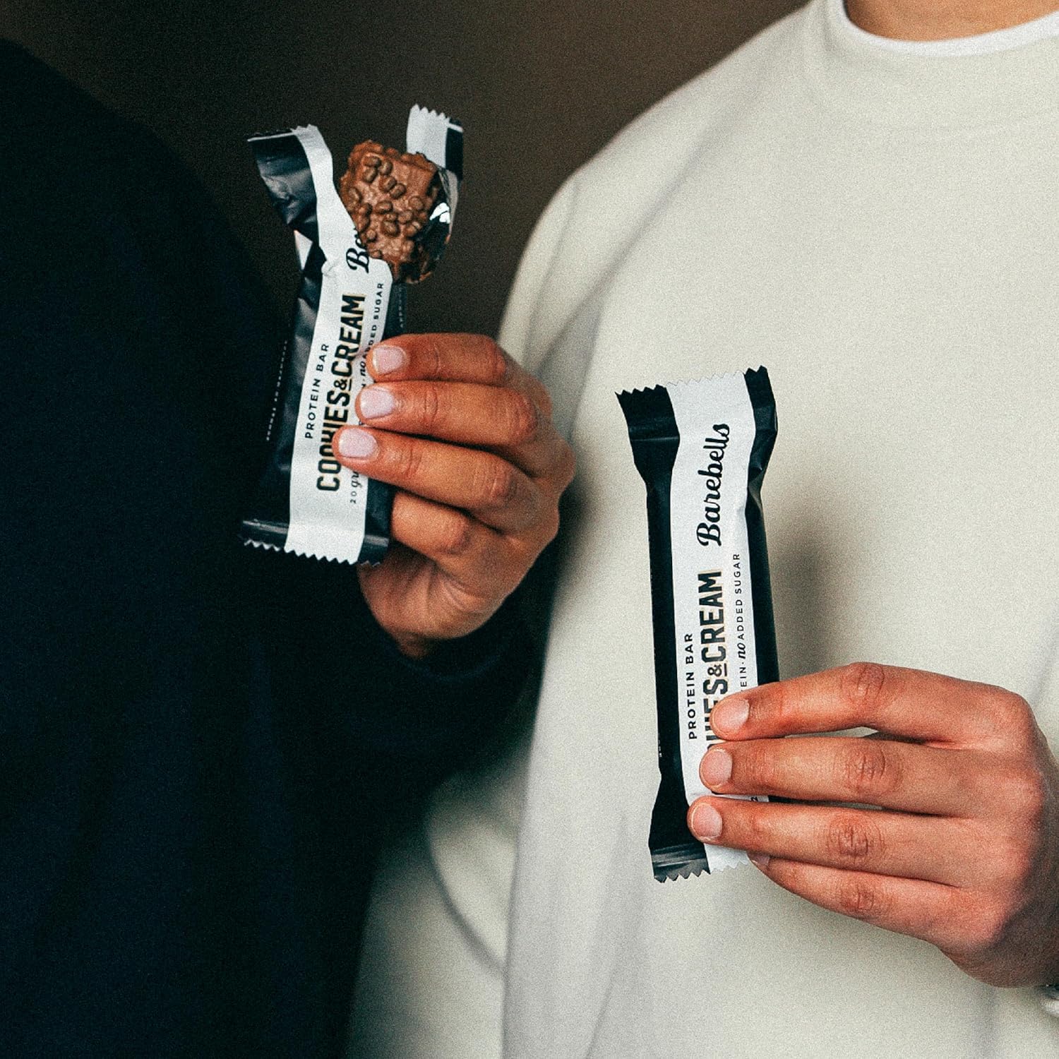 Barebells Cookies and Cream nutrition panel highlights 20 g protein.