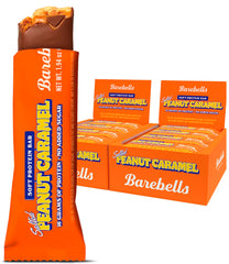 BAREBELLS soft protein bar salted peanut caramel wrapped for a convenient snack.