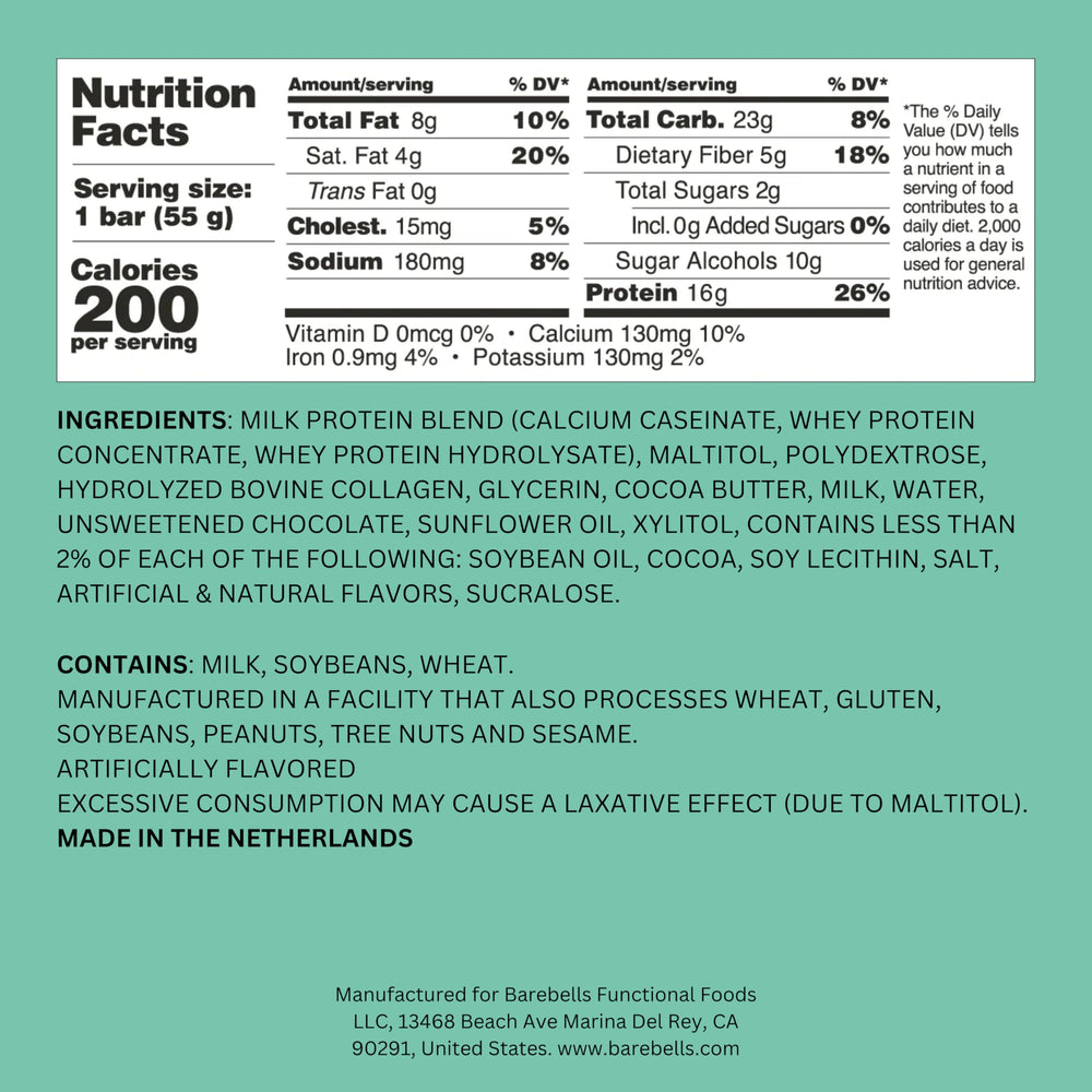 Barebells Minty Chocolate Soft Bars mint center close-up showing soft texture.
