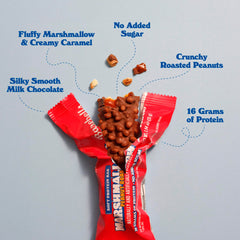 Barebells Soft Protein Bar Milk Chocolate coating with crispy bits adds texture and flavor.