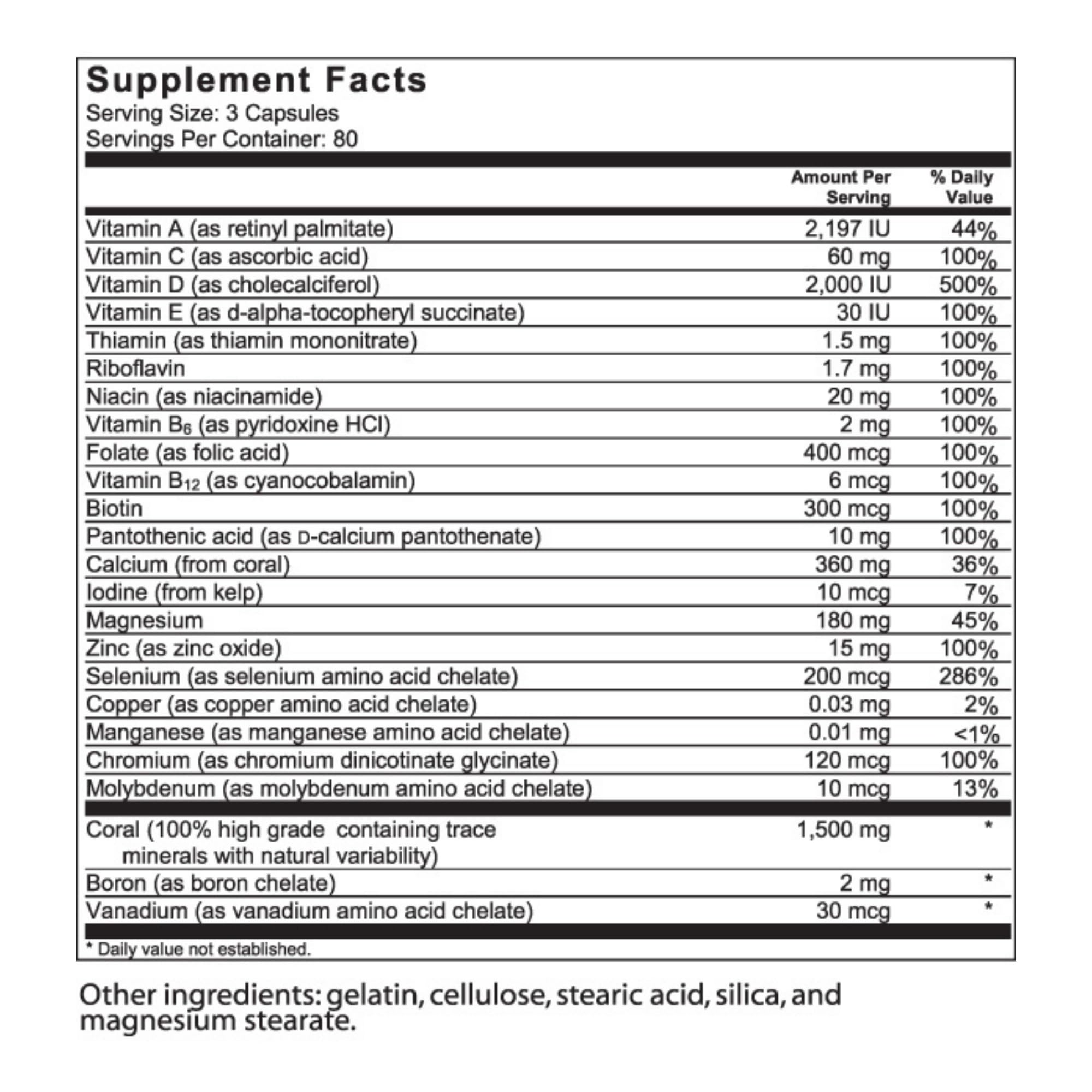 Barefoot Coral Calcium Complete capsules closeup, showcasing a convenient daily supplement.