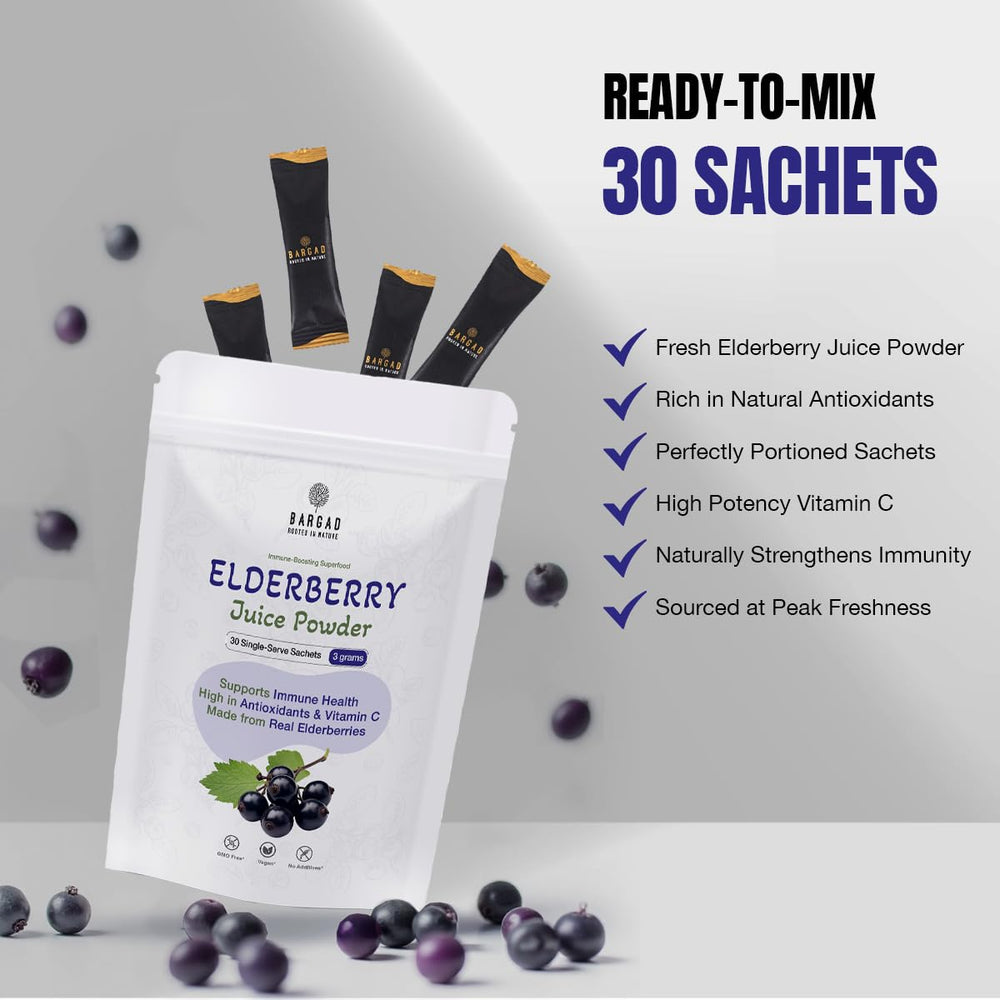 Elderberry powder dissolving in water for quick beverage