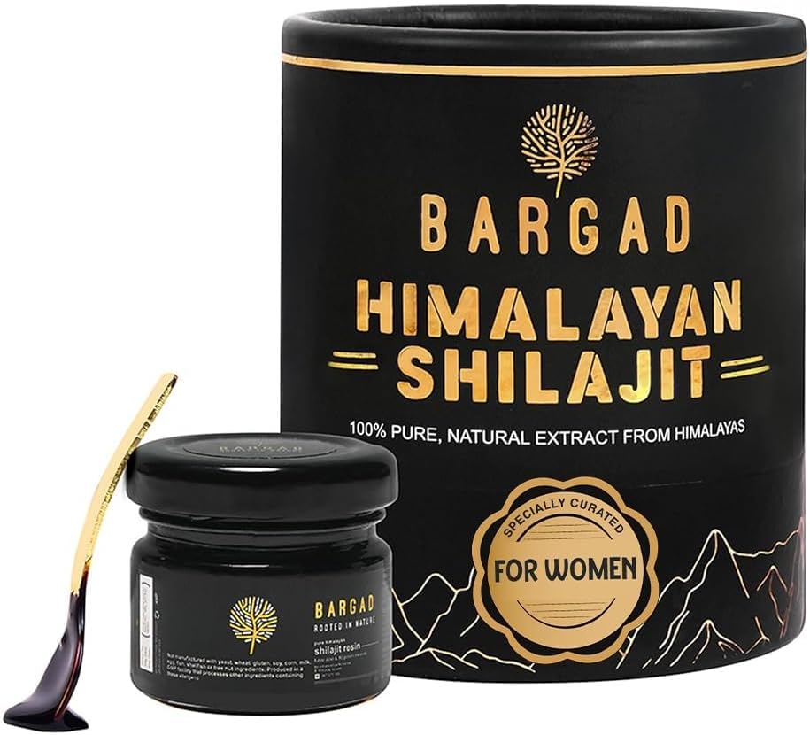 Bargad Shilajit Resin for Women bottle close-up showing purity