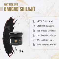 Bargad Shilajit Resin for Women drops in a glass spoon illustrate easy daily dosing