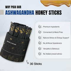 Bargad KSM-66 honey sticks closeup with rich honey texture and soothing notes.